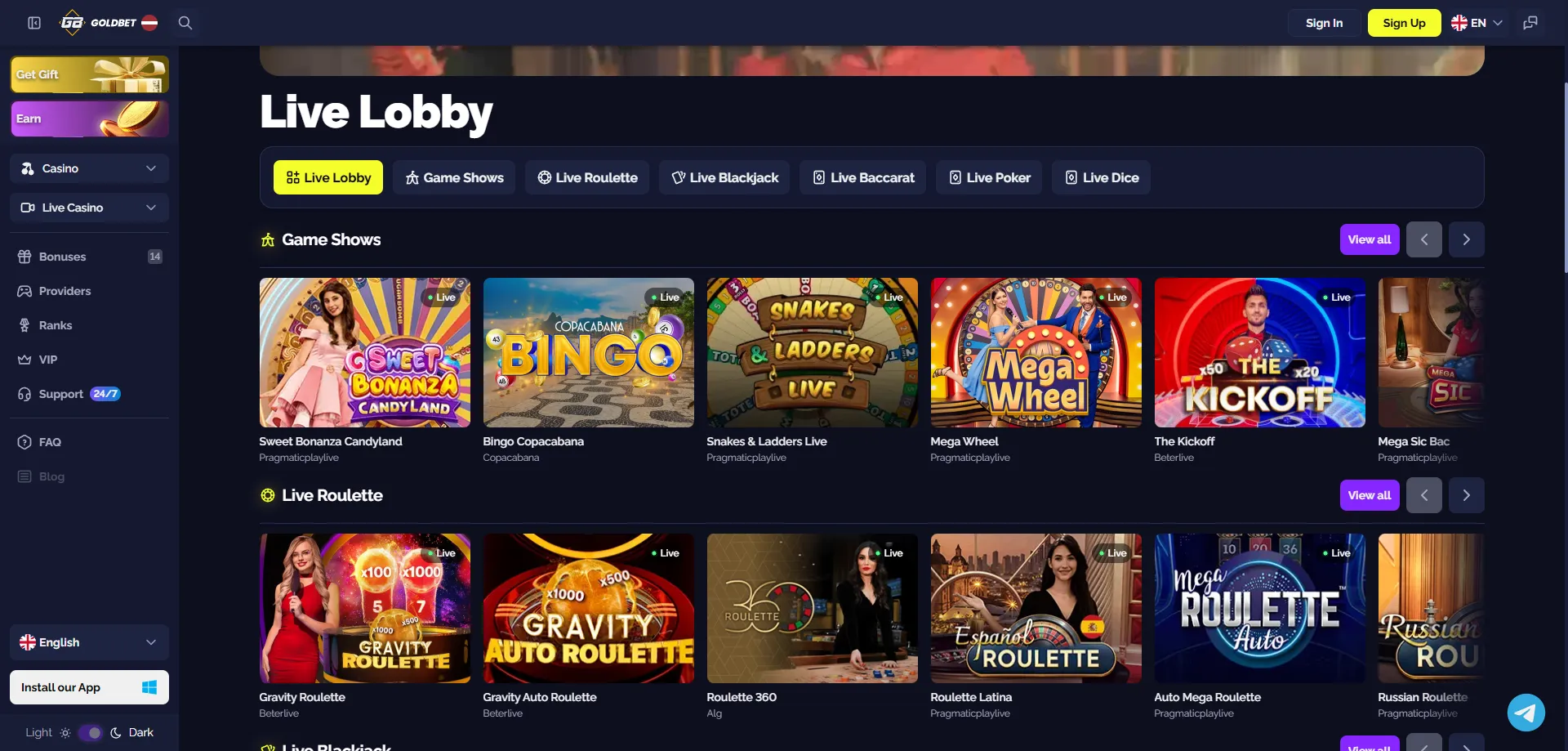 Goldbet Casino мобилно приложение PWA за Android и iOS устройства